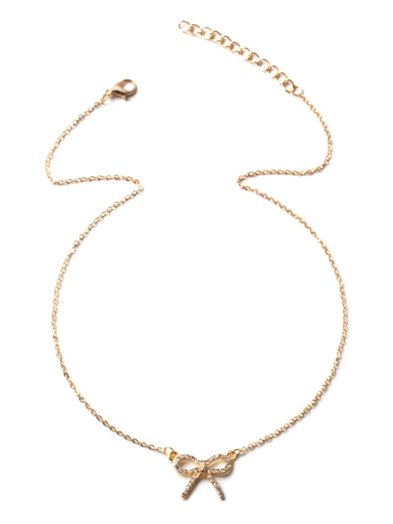 Zircon Bow Pendant Necklace