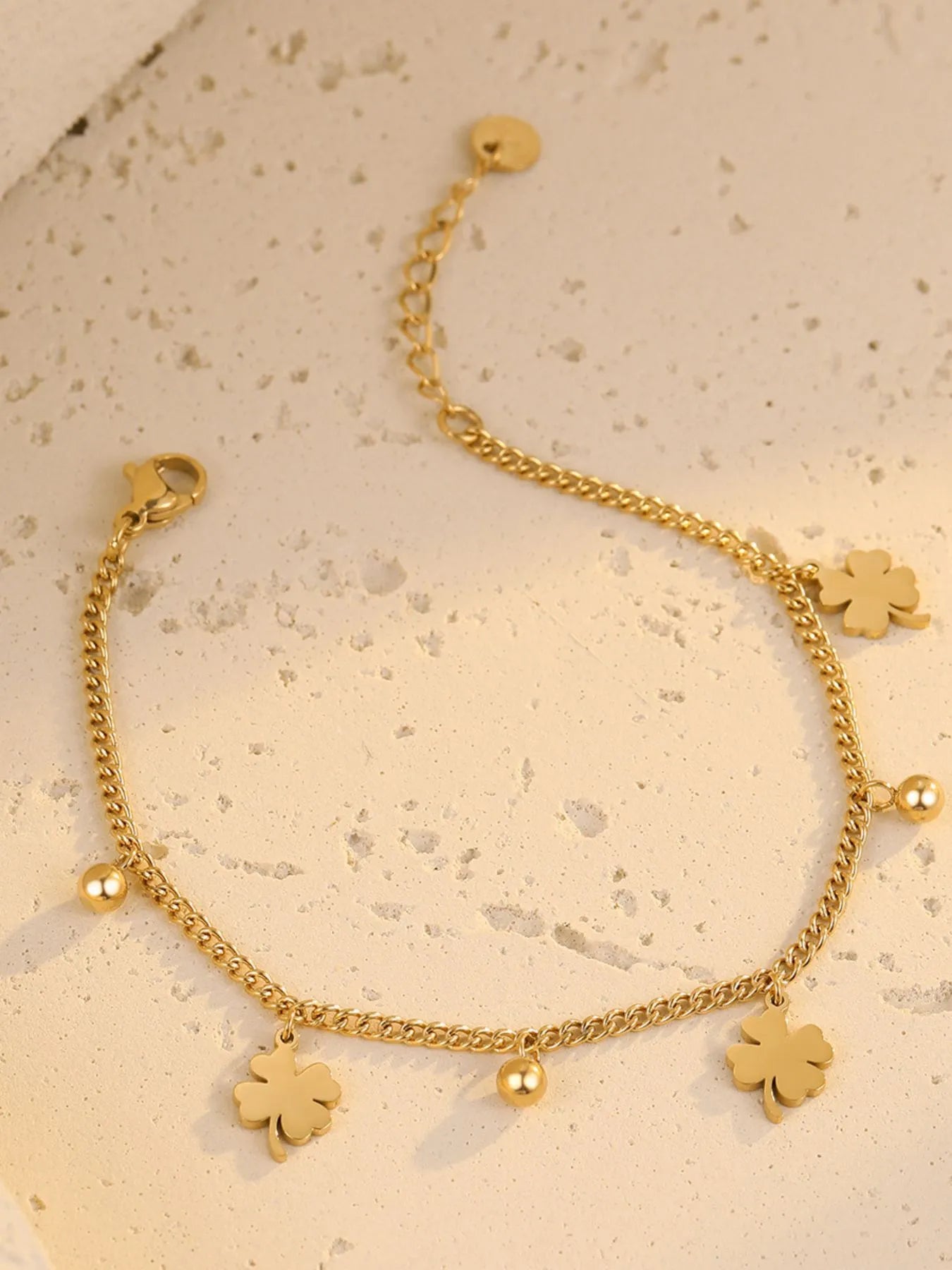 Stainless Steel Four Leaf Clover Bracelet