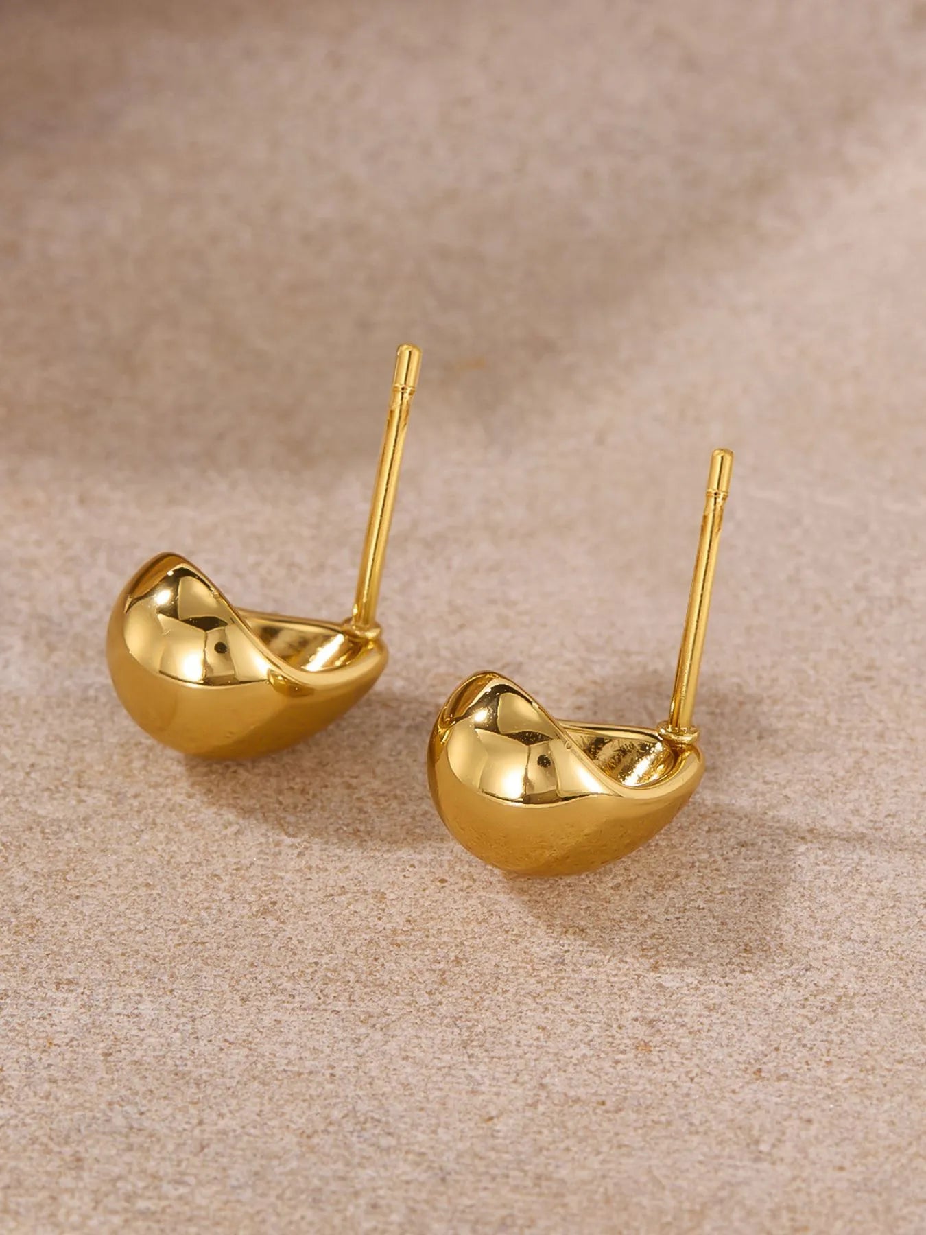 Minimalist Gold Teardrop Stud Earrings
