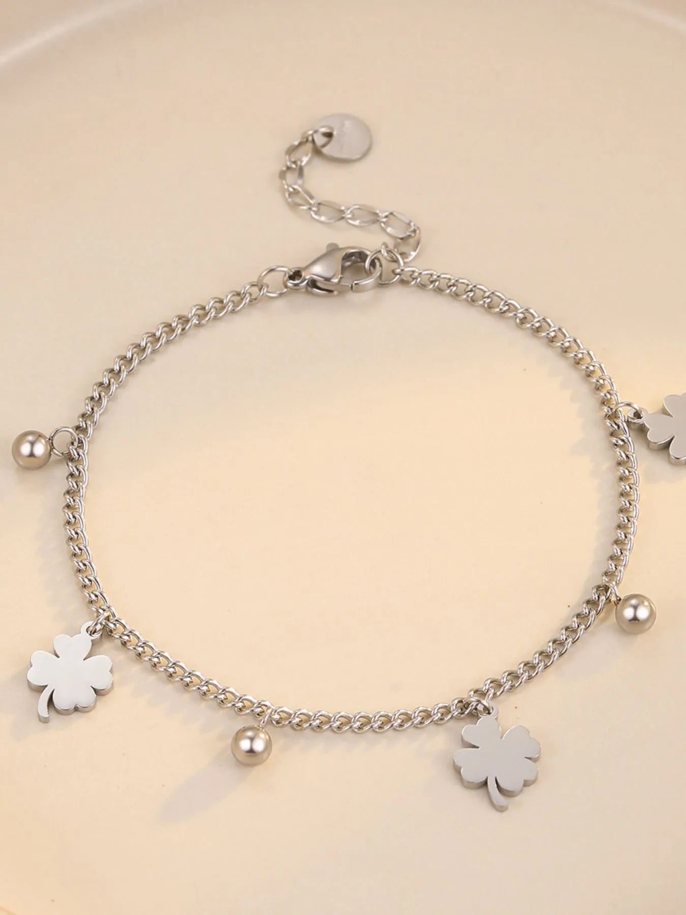 Stainless Steel Four Leaf Clover Bracelet