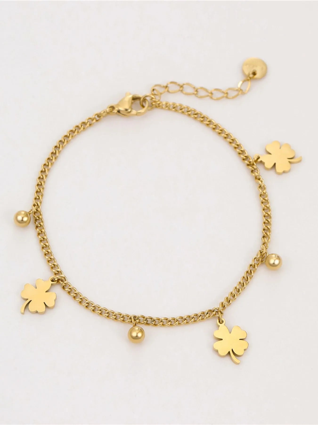 Stainless Steel Four Leaf Clover Bracelet